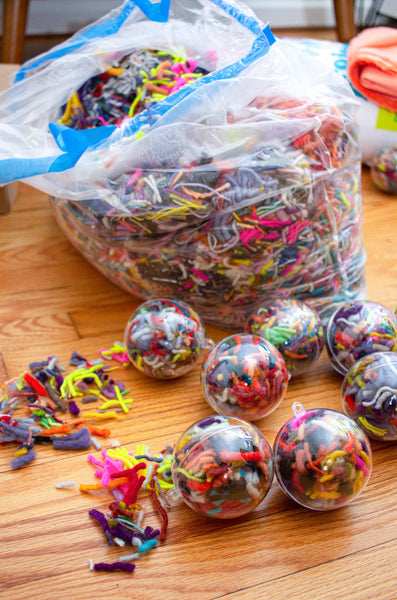 holiday yarn scrap ornaments (package of 3)