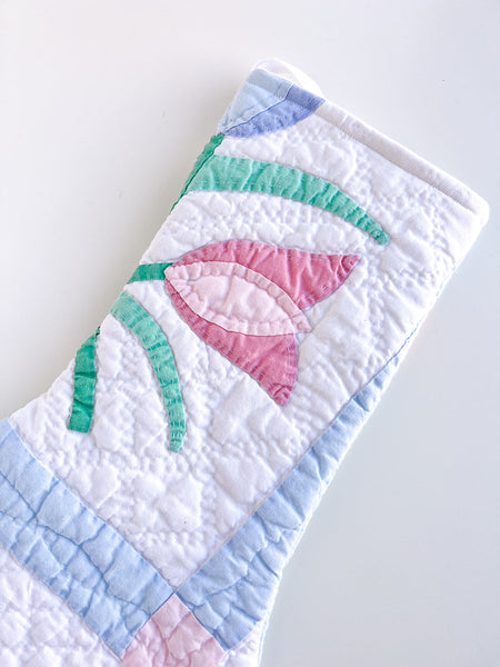 FLOWER POWER vintage quilt stocking no. 2