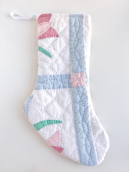 FLOWER POWER vintage quilt stocking no. 3